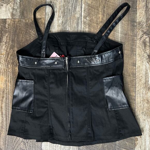 NWT Tripp NYC Black Faux Leather Corset Top Size XL - Picture 4 of 11